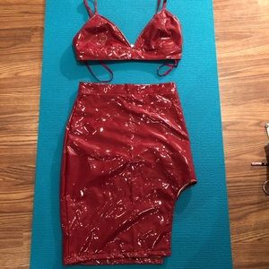 Latex Red 2 Piece Fashion Nova